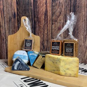 blue artisan cheese box